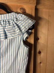 Betsey Johnson ruffled striped mini dress Sz 6 NWT VTG Y2K Sailor Nautical 34/30