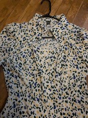 White, Yellow, Green, And Blue Cheetah Print Short Dress.