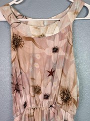 Le Ragazze Dress Womens Medium Pink Floral Silk Maxi Boho Chiffon Sundress Italy