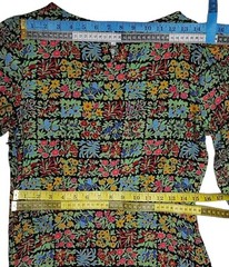 ALBARAY Eye-Catcher Beautiful Patchwork Print,Maxi Dress,Long Puff Sleeves10,S/M