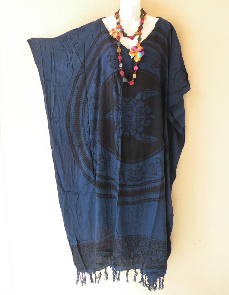 KD507 Dark Blue Turtle Plus Batwing Kaftan Dolman Women Abaya Maxi Dress Upto 5X