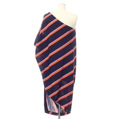 Used Issey Miyake ISSEY MIYAKE 2023 Fall Winter Striped Asymmetrical Dress Navy