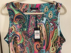 Tommy Hilfiger NWT $89 Paisley Shift Dress Sleeveless Chic 100% Polyester Sz 10