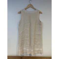 J MCLAUGHLIN Sz M 100% Linen Fully Lined Lightweight Coastal Beach Cottage-Core