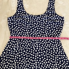 Womens XL Sundress Blue White Floral Sleeveless Empire Waist Lightweight Row A