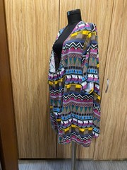 HENRIK VIBSKOV MULTICOLORED JERSEY COTTON GEOMETRIC PRINT OVERSIZED DRESS-S