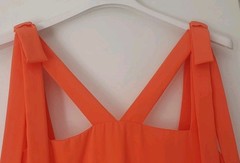 Summer dress ❤ orange ❤ long straps bows party wedding « mullet » size 38/40