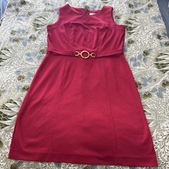 Karin Stevens Sleeveless Business Casual Womens Size 14 Pencil Dress Gold Accent