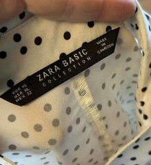 Zara Basics mini dress with a black polka dot XLG