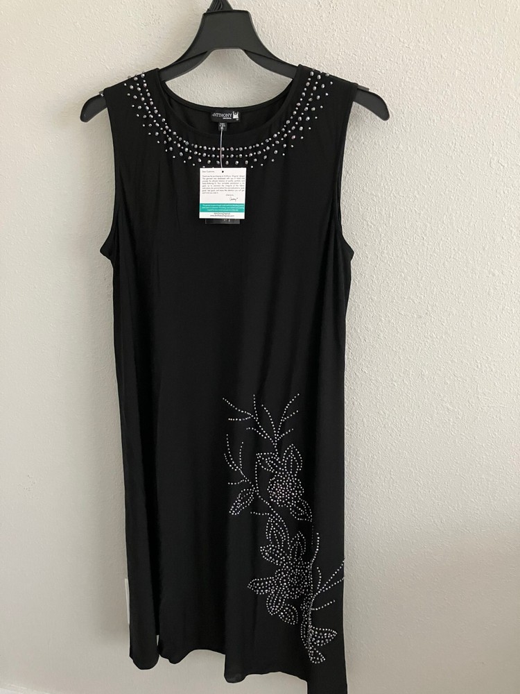 Antthony Mark Hankins Beaded Faraj Dress Black Size XL