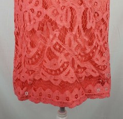 NWT Sharagano Women&rsquo;s Orange Lace Minimalist Sleeveless Dress sz 8 Petite