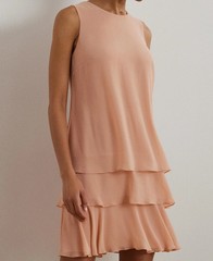 NWT Lauren Ralph Lauren Women&rsquo;s Crinkle Georgette Shift Dress – Sunrise Blush 18