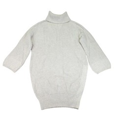 Moth Anthropologie Women&rsquo;s Cream Knit Turtleneck Sweater Dress Size Small Winter