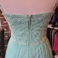 City Triangles Mint Green Lace Tulle Fit Flare Party Dress 9 Metallic Prom Mesh