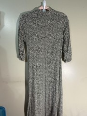 Jacqueline De Yong Dress Womens 8 Black Floral Maxi Shirt Dress Belted Viscose