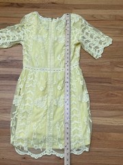 Altar&rsquo;d State Women&rsquo;s M Yellow Dress Cotton Sheath Floral Embroidered Chic Boho