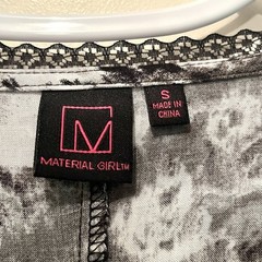 Material Girl Madonna V Neck Gray Ruffle Dress Small