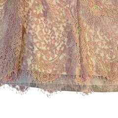 Ann Taylor Metallic Lace Ribbon Tie Babydoll Dress Ballet Pink Size 8 Ribbon