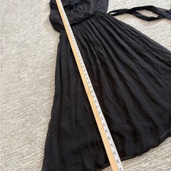 NWT Pura Seta Black Silk Jersey Lined Midi Dress Size Small Drop Waist Flowy