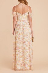 Birdy Grey Devin Floral A-Line Maxi Convertible Sleeves Pockets Sz S Multicolor