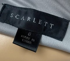 Scarlett Metallic Shiny Silver Grey Drape Sheath Sleeveless Cowl Neck Dress Sz 6