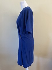 Rag & Bone Mitchell Blue Hook Loop Ruched Side Dress Stretch Minimalist Career S