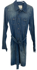 Forever 21 Life in Progress Womens Denim Dress Blue Size 8 Collared Long Sleeve