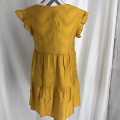 Doubleju A Line Mustard V Neck Flutter Sleeve Dress Size Small