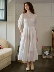 Olivia Lace Panel White Dress Size Medium