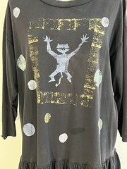 Monster & Moons Dress Avant Garde Art to Wear Stamp Paint Halloween READ