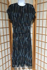 talbots dress size 4 petite Navy with leafy vines