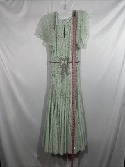 NWT Mac Duggal [ 6 ] 94128 Embellished Bow Flutter Sleeve Midi Dress Sea J2159