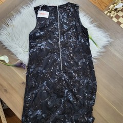 NWT Moon Dress Black crew neck Beaded & Sequin Cocktail Party Size Medium