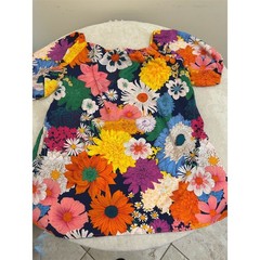 Joress Curve Dress Womens 3XL Navy Multicolor Floral Off Shoulder Shift