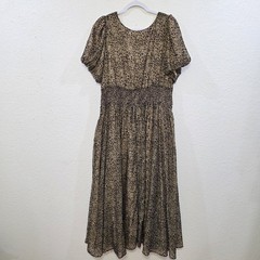 Anthropologie Katerina Button Front Maxi Dress Size 18W Leopard Velvet V Neck