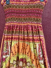 NWOT She’s Cool Boho Strapless Smocked Maxi Bright Mandala Resort Festival Y2K
