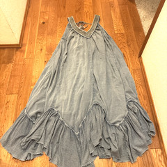 Free People Blue Gauze Flowy Maxi Dress sz L