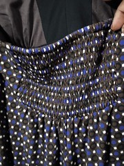 Karen Stevens Maxi Dress Alter Back Purple Black Brown White Polka Dots 10