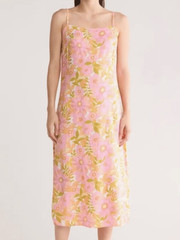 Billabong Golden Hour Maxi Dress, ADJ straps, Pink/Orange, Medium, NWOT