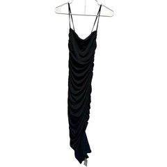 Abercrombie & Fitch Women Black Maxi Dress XS Tall NWT Rouched Assymetrical