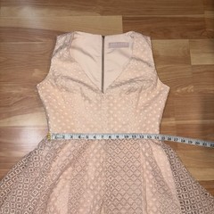 Keepsake The Label $275 Last Dance Eyelet In Soft Peach A Line Dress Size Large