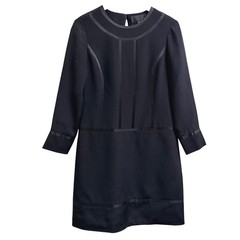 Jill Stuart Black Silk Shift Mini Dress Sz 6 Relaxed Minimalist Workwear Tunic