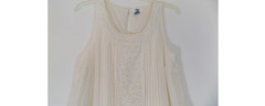 Old Navy Off White Crochet Summer Spring Flowy Dress Sleeveless Ivory