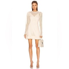 NEW Atoir Revolve A Star Is Born Crochet Knit Flounce Hem Mini in Vanilla Size 2