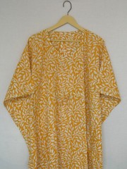 100% Cotton Hand Printed Long Kaftan Dress 100% TARRIF FREE✅0% CHARGE KF-186