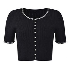 AUTHENTIC Sandro Women Pearl Sleeveless Backless Knit Cardigan Straps Dress SML