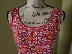 NWT Max Studio Red Orange White Multi Floral Sleeveless Dress Sz Small MSRP $98