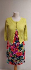 Ascot Shift Multicoloured Sleeveless Dress Size 10 Uk