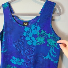 Vtg Maxi Dress Sz XL Cottage Y2K Fairy Grunge Gypsy Boho Beach Resort Tropic