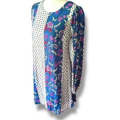 Andree by Unit Boho Teal & Pink Mixed Print Shift Dress